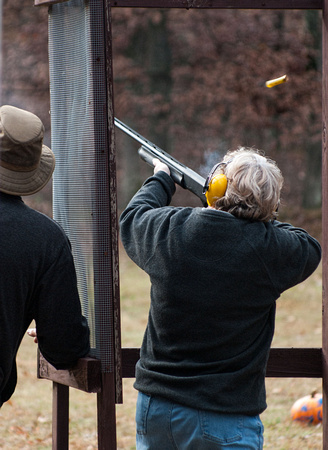Janet nailed the skeet on her first shotgun round ever. A Venturer: "Whoa, don't make her mad."
