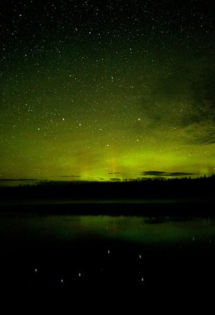 Ursa Major & aurora borealis, Ensign Lake, Boundary Waters