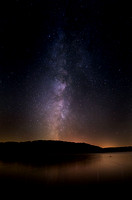 Milky Way reflected in Yellowstone Lake, Wisconsin