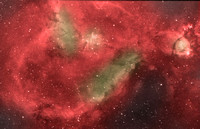 The Heart Nebula in H-Alpha and O-III