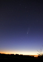 Moon, NEOWISE, and Big Dipper at Sunset